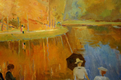 Oil painting People by the river Titarenko Maria Anatolyevna