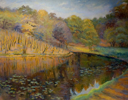 Oil painting Forest pond Titarenko Maria Anatolyevna