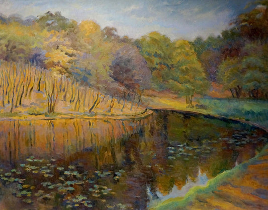 Oil painting Forest pond Titarenko Maria Anatolyevna
