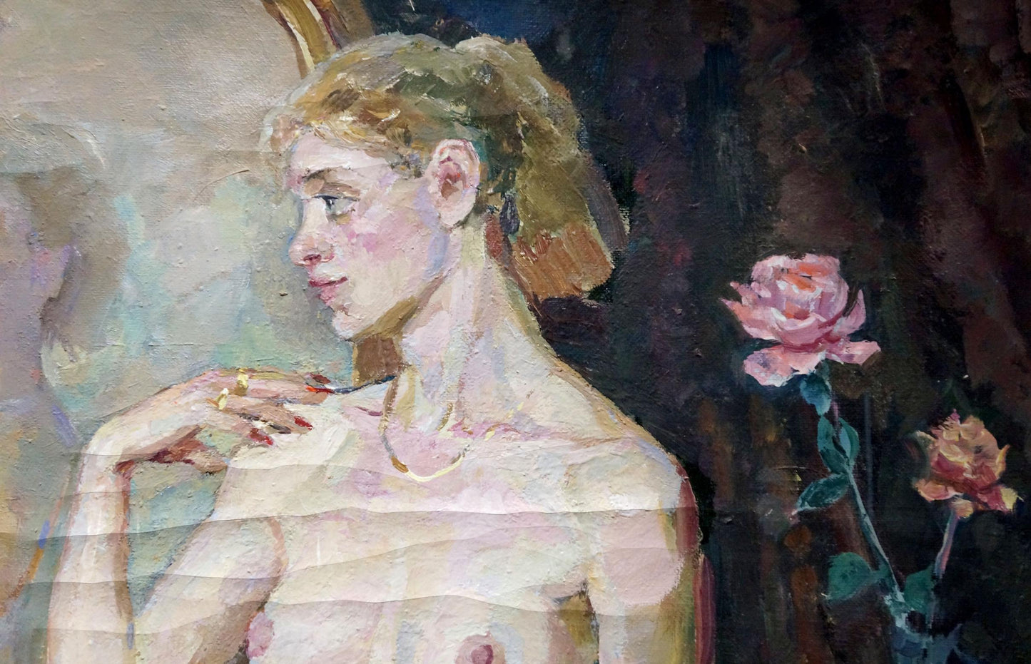 Oil painting Reflection of a naked girl Maria Titarenko