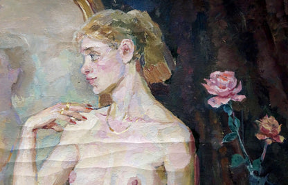 Oil painting Reflection of a naked girl Maria Titarenko
