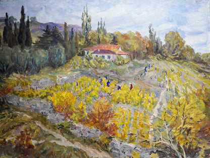 Oil painting Vegetable gardens Basov Yakov Alexandrovich