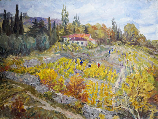 Oil painting Vegetable gardens Basov Yakov Alexandrovich