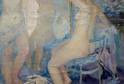 Oil painting Naked girls at the mirror Maria Titarenko