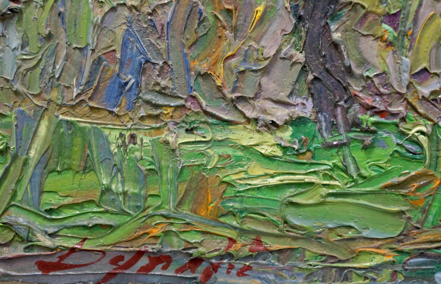 Abstract oil painting House by the shore Dupliy Sergey Alexandrovich