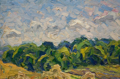 Abstract oil painting Haystacks Sergey Dupliy