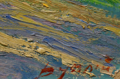 Abstract oil painting Haystacks Sergey Dupliy