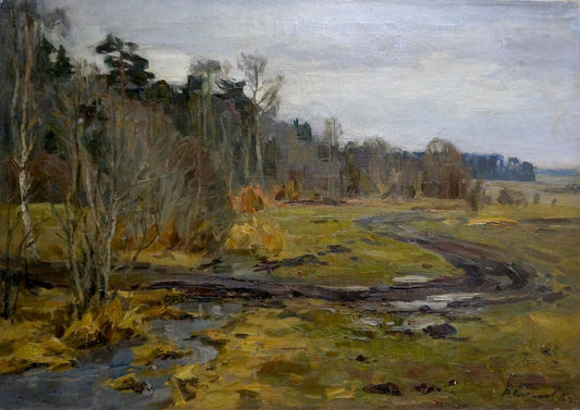 Oil painting Closer to the forest Sokolov Vasily Vasilievich