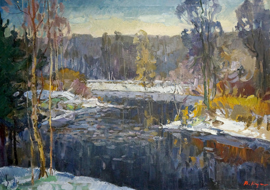 Oil painting Winter landscape Kuts Vladimir Vladislavovich