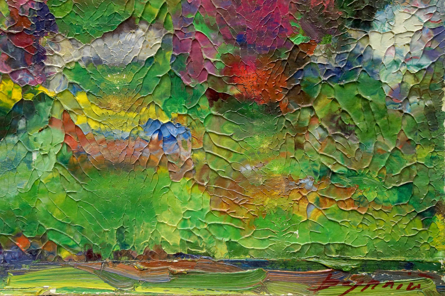 Abstract oil painting Trees bloom Dupliy Sergey Alexandrovich