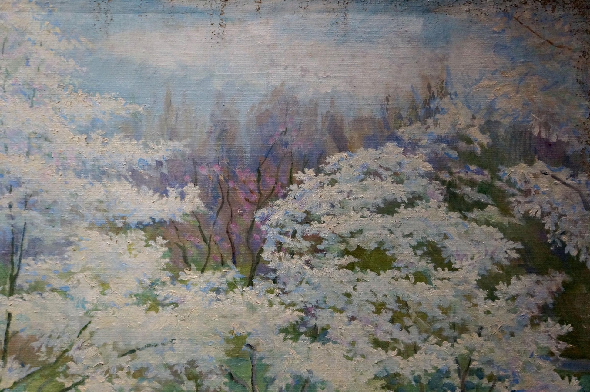Oil Artwork: Summer Landscape in the Garden by Elvira Titarenko