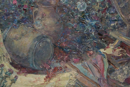 Oil painting In the courtyard Titarenko Maria Anatolyevna