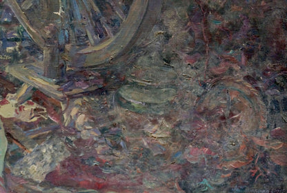 Oil painting In the courtyard Titarenko Maria Anatolyevna