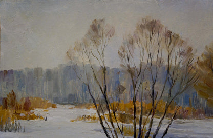 Oil painting Winter landscape Gaiduk Zinaida Kirillovna