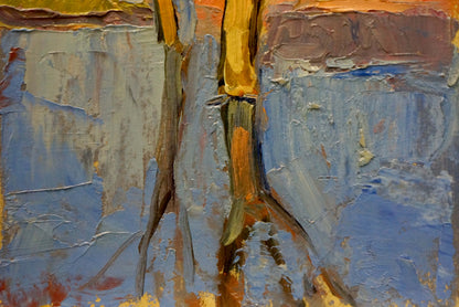 Oil painting Night cityscape Kiyansky Yuri Mikhailovich