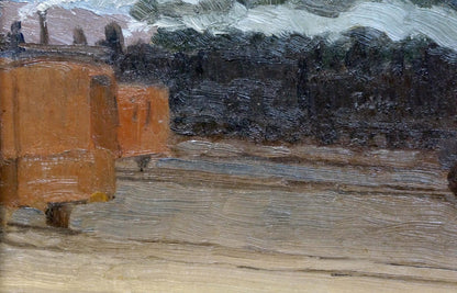 Oil painting The train has started Unknown artist