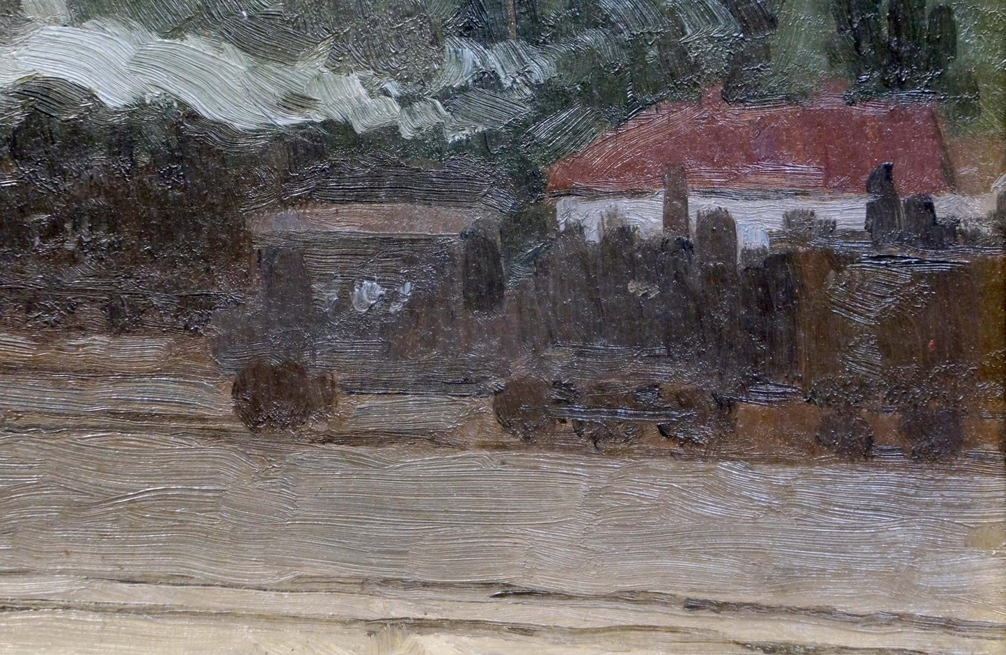 Oil painting The train has started Unknown artist