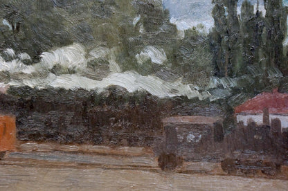 Oil painting The train has started Unknown artist