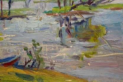 Oil painting The river rose Unknown artist