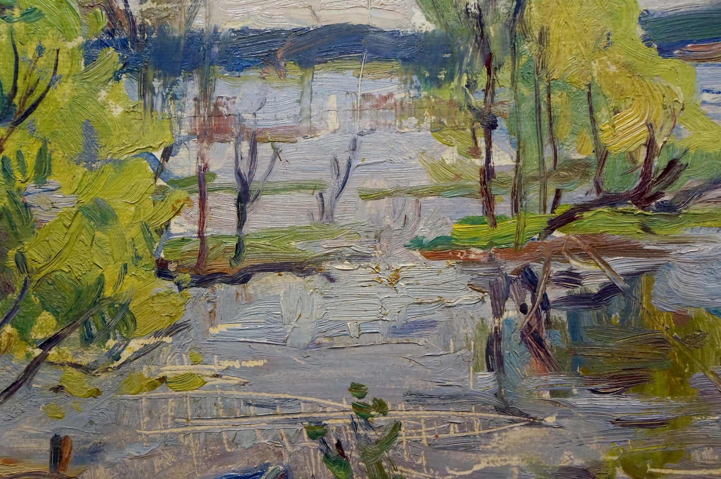 Oil painting The river rose Unknown artist