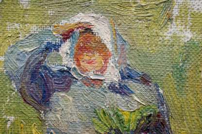 Oil painting Grandmother's portrait Tsvetkova V. P.