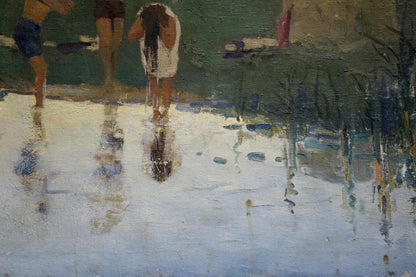 Oil painting By the river Unknown artist