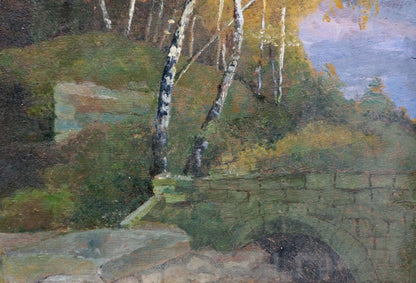 Oil painting Landscape with a palace