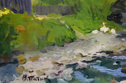 Oil painting The river flows Patik Volodymyr Yosypovych