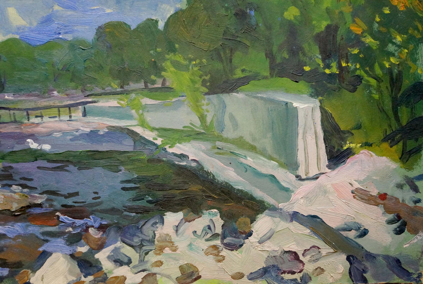 Oil painting The river flows Patik Volodymyr Yosypovych