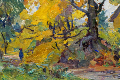 Oil creation Forest Path Stroll by Moisey Faibovich Gantman