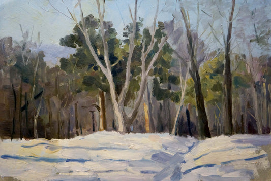 Oil painting Impenetrable winter forest Unknown artist