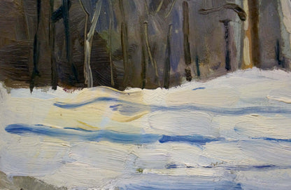 Oil painting Impenetrable winter forest Unknown artist