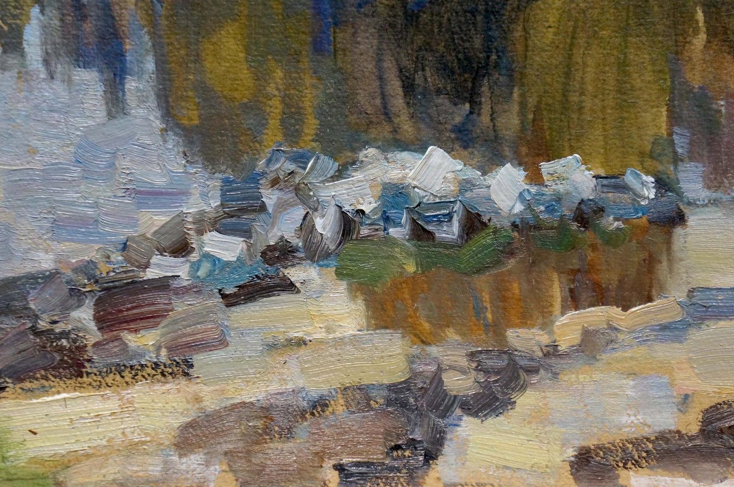 Oil painting Forest near the river Unknown artist