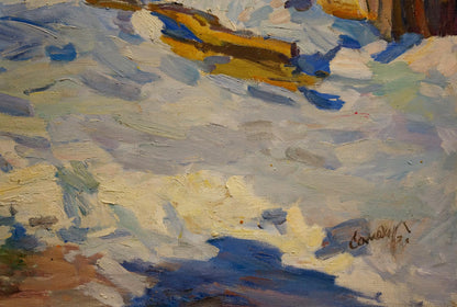 Oil painting Winter landscape Samokhvalov A.N.