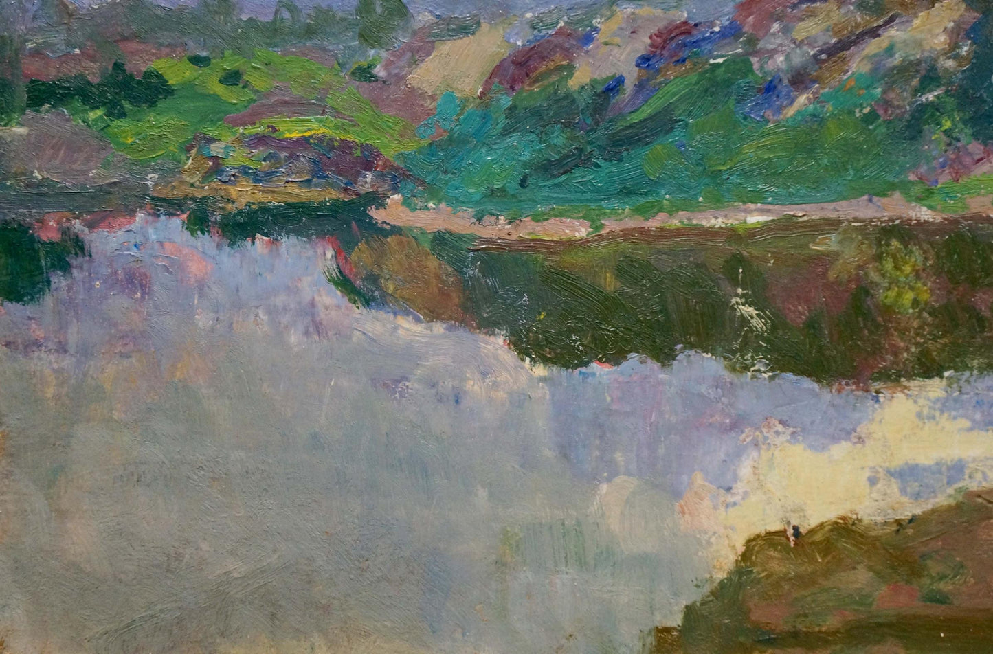 Oil painting Sunset by the river Kalatsyuk Yakov Alekseevich