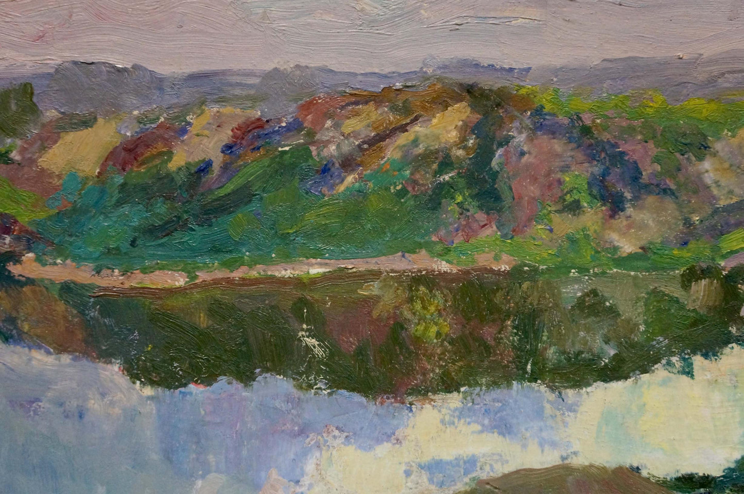Oil painting Sunset by the river Kalatsyuk Yakov Alekseevich