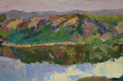 Oil painting Sunset by the river Kalatsyuk Yakov Alekseevich
