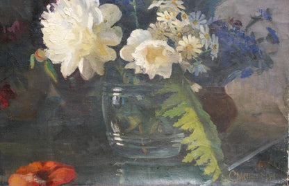 Oil painting Flowers Valentin Smirnov
