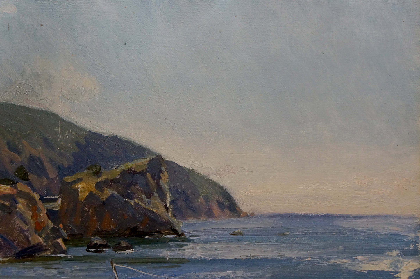 Oil painting Girls near the shore Zatsepina Zinaida Ilyinichna