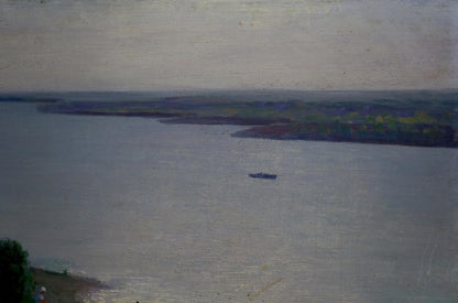 Oil painting River flows