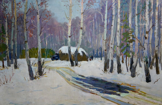 Oil painting Winter landscape Vladimir Belyak