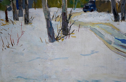 Oil painting Winter landscape Vladimir Belyak