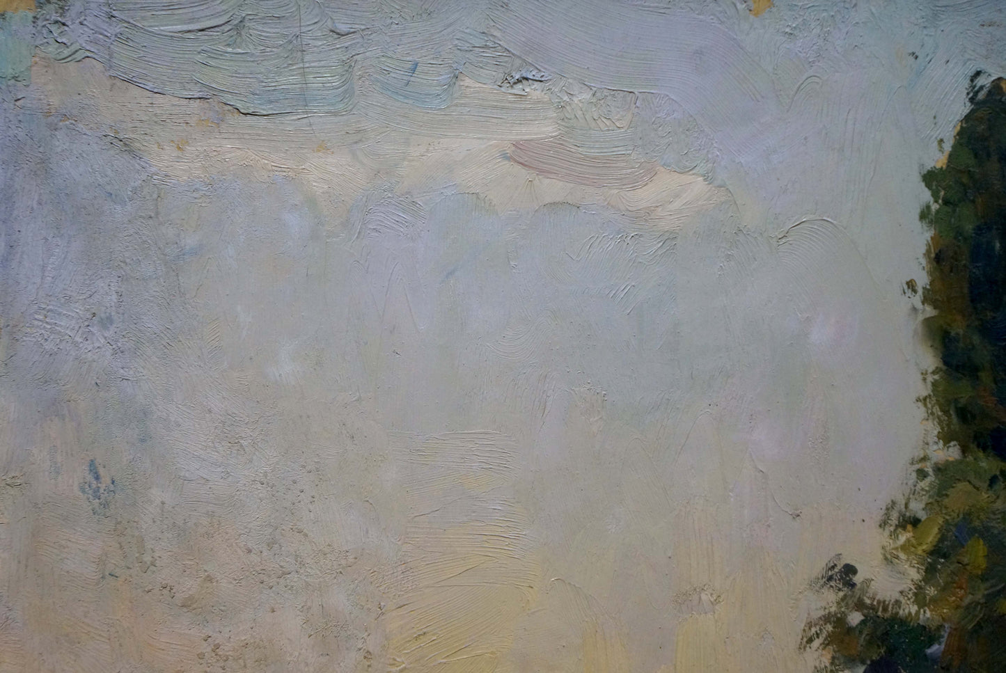 Oil painting With a landscape on a garden