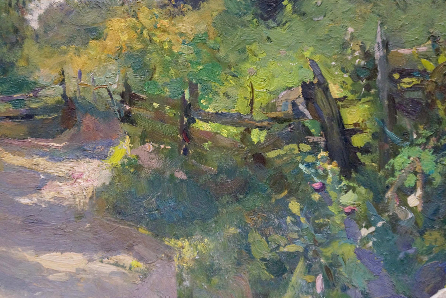 Oil painting With a landscape on a garden