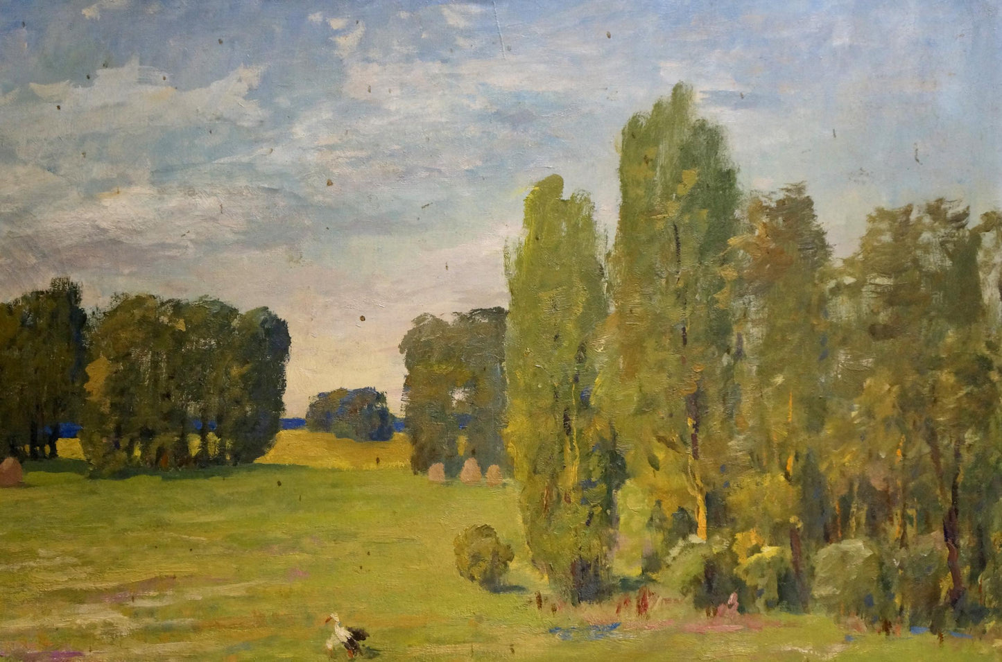 An oil painting by Victor Ivanovich Lapin showcasing nature