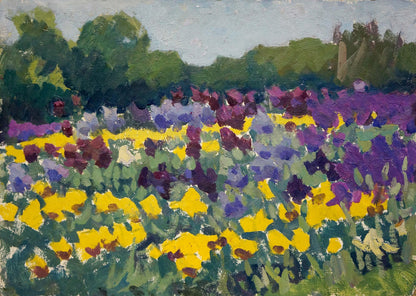 Oil painting Flower field Pokulity Konstantin Ivanovich