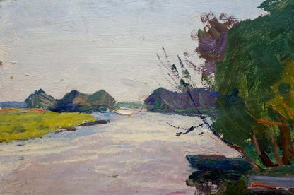 Oil painting Children at the pond Gantman Moses Faybovich