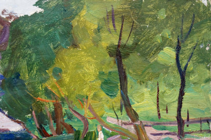 Oil painting Children at the pond Gantman Moses Faybovich