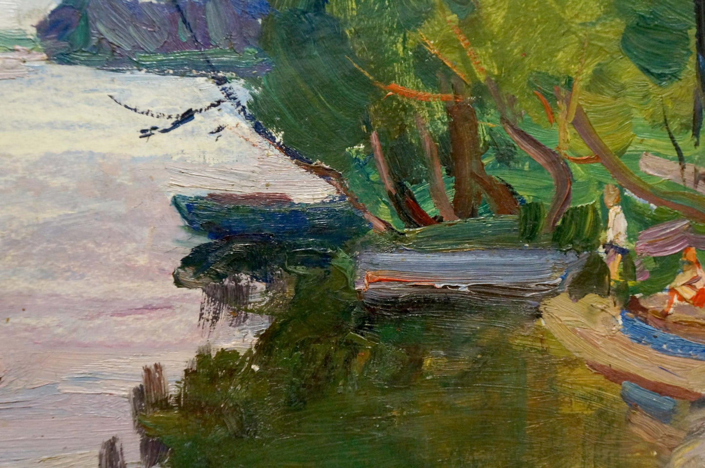 Oil painting Children at the pond Gantman Moses Faybovich