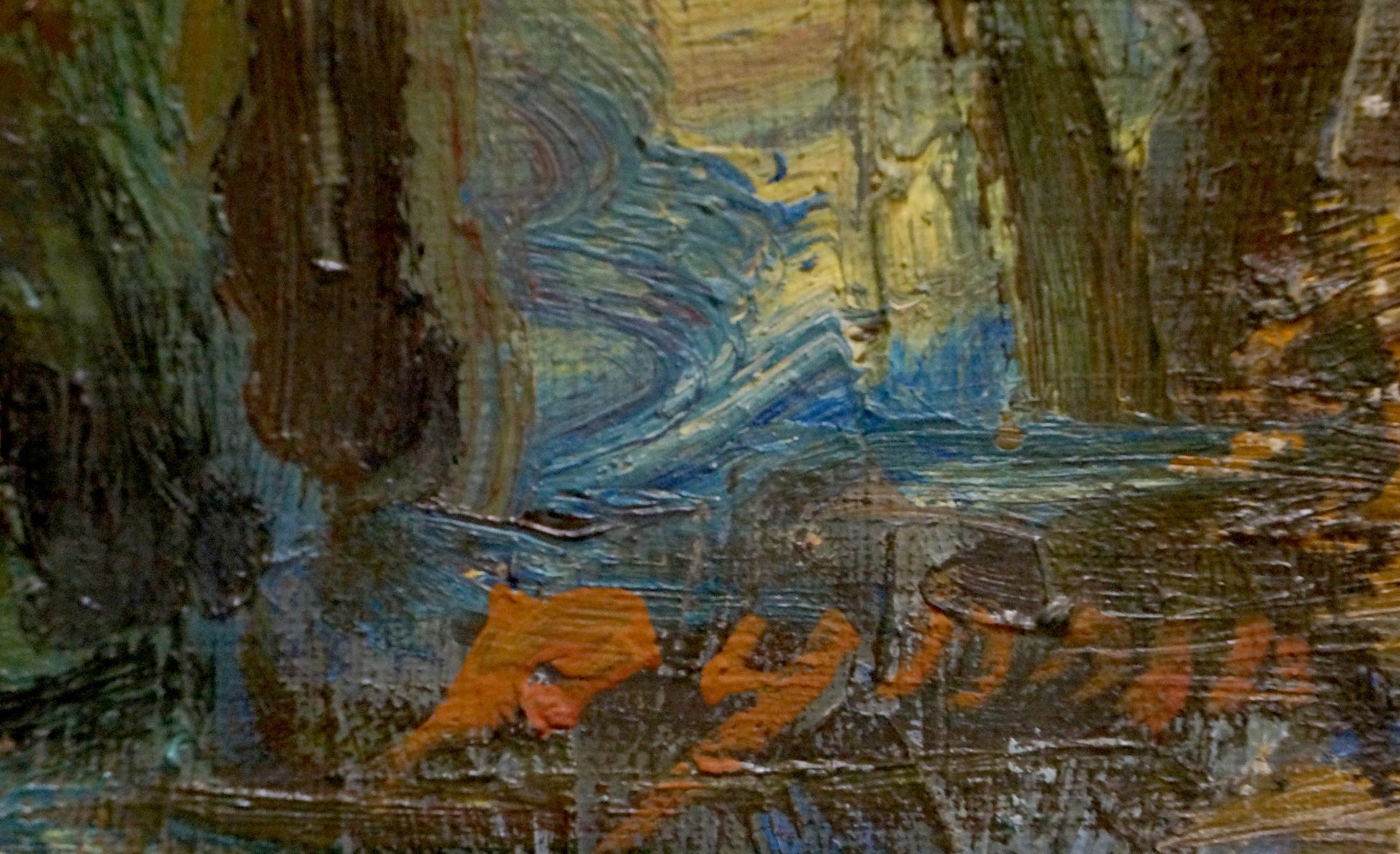 The serene beauty of a church landscape in Sergey Dupliy's oil painting